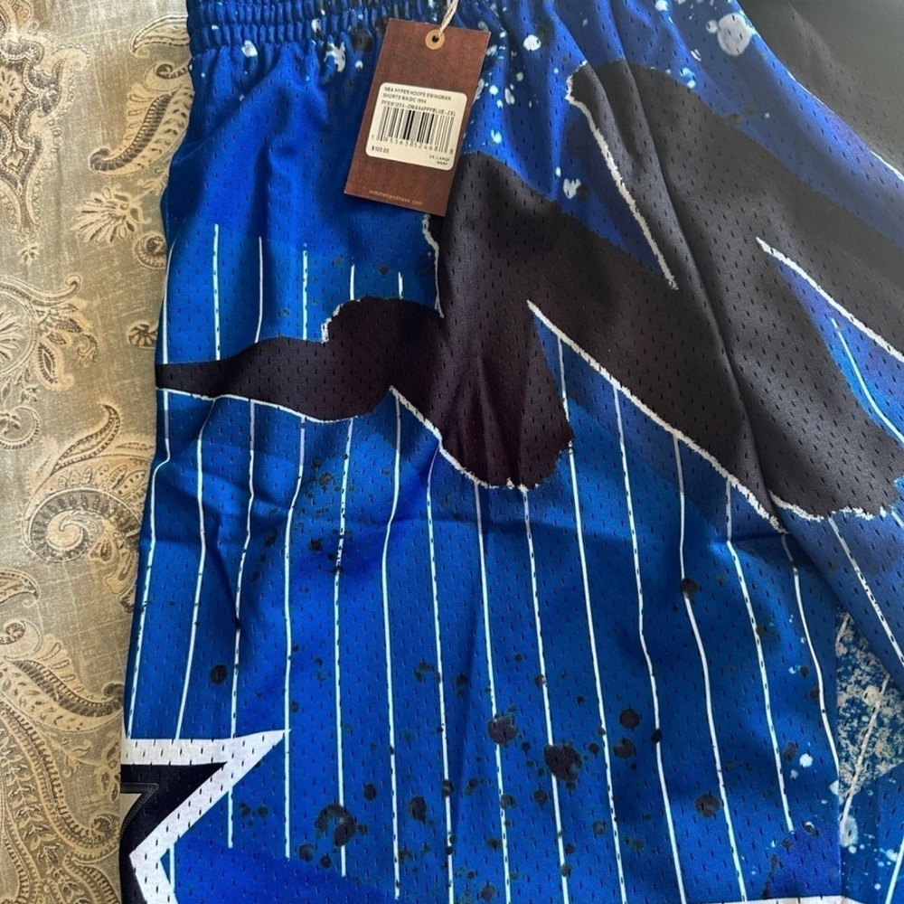 Mitchell & Ness Blue NBA Orlando Magic 1994-95 Hyper Hoops Swingman Shorts 2XL - Picture 8 of 8